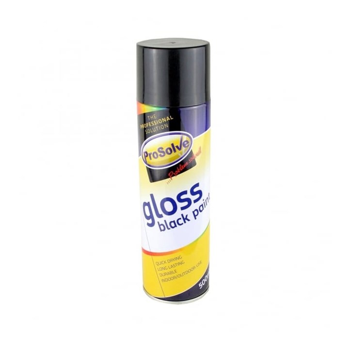 ProSolve All Purpose Acrylic Gloss Paint Aerosol Gloss Black