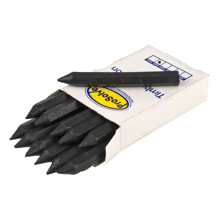 ProSolve Timber Crayons 120mm Black (Box of 12)