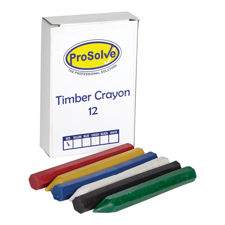ProSolve Timber Crayons 120mm Red (Box of 12)